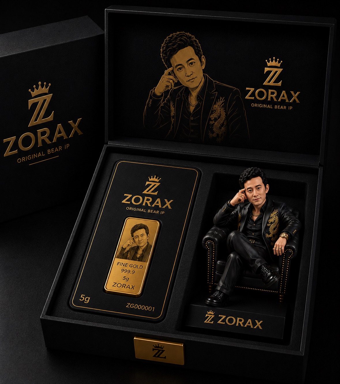 ZORAX blind box with gold collectible and figure
